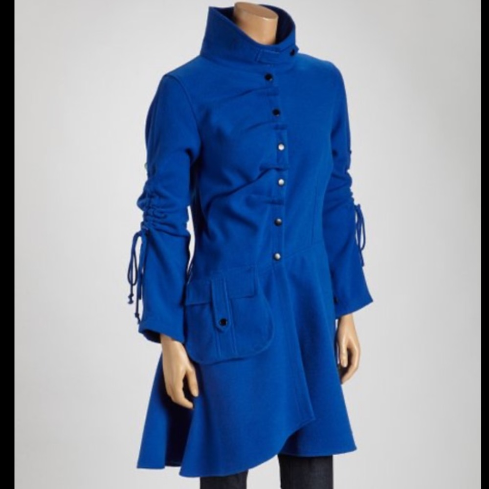 Katherine Barclay Sapphire Ruched Coat